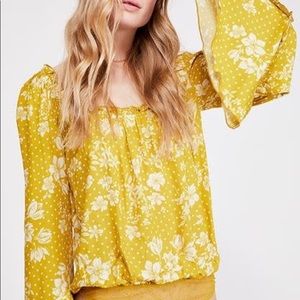 NWOT Free People one on one date bodysuit in marigold